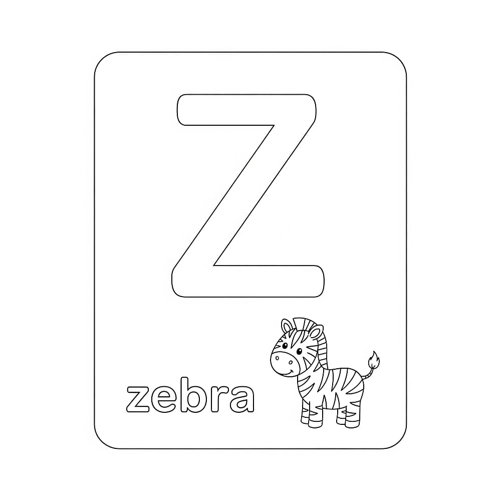 Z is for Zebra Coloring Page coloring page