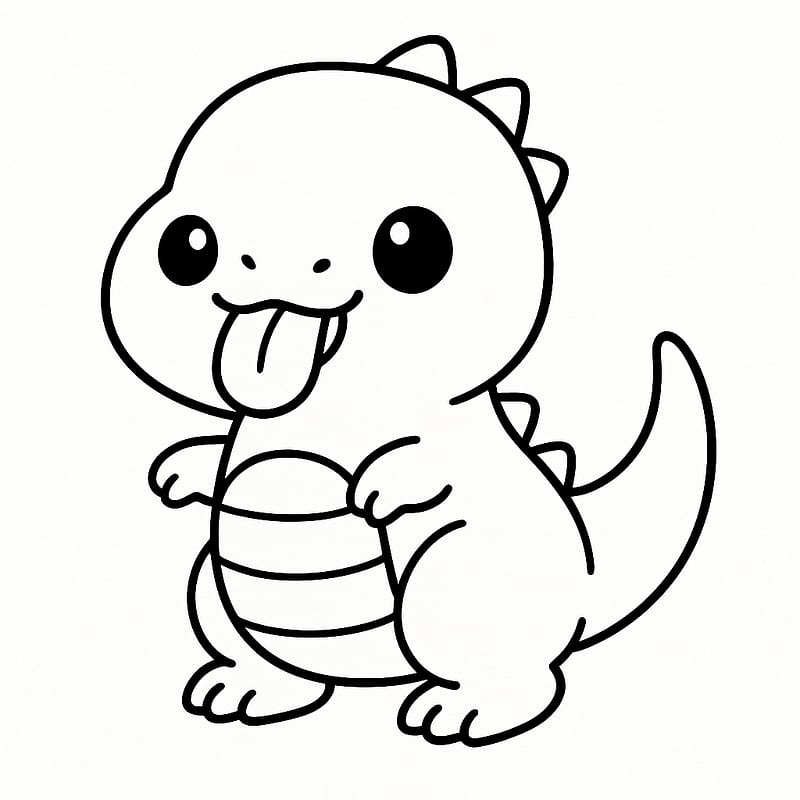 Adorable Baby Dinosaur Coloring Page coloring page