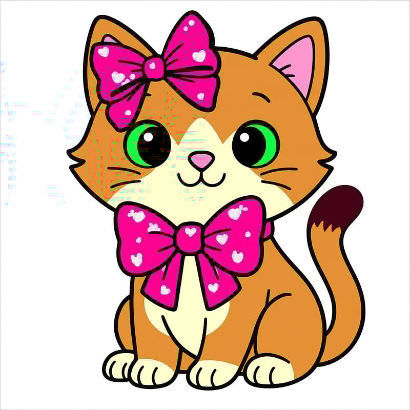 Adorable Kitten with Bow Tie Coloring Page colored reference