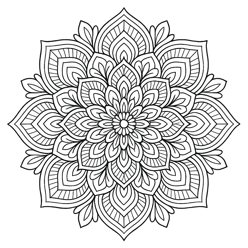 Beautiful Flower Mandala Coloring Page coloring page