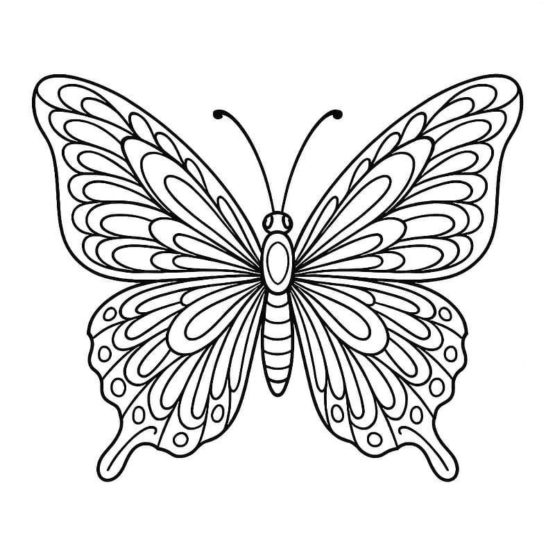 Detailed Butterfly Wing Patterns Coloring Page coloring page