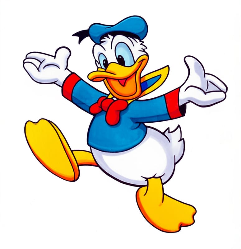 Energetic Donald Duck Coloring Page colored reference