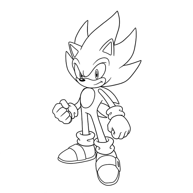 Dynamic Super Sonic Coloring Page coloring page