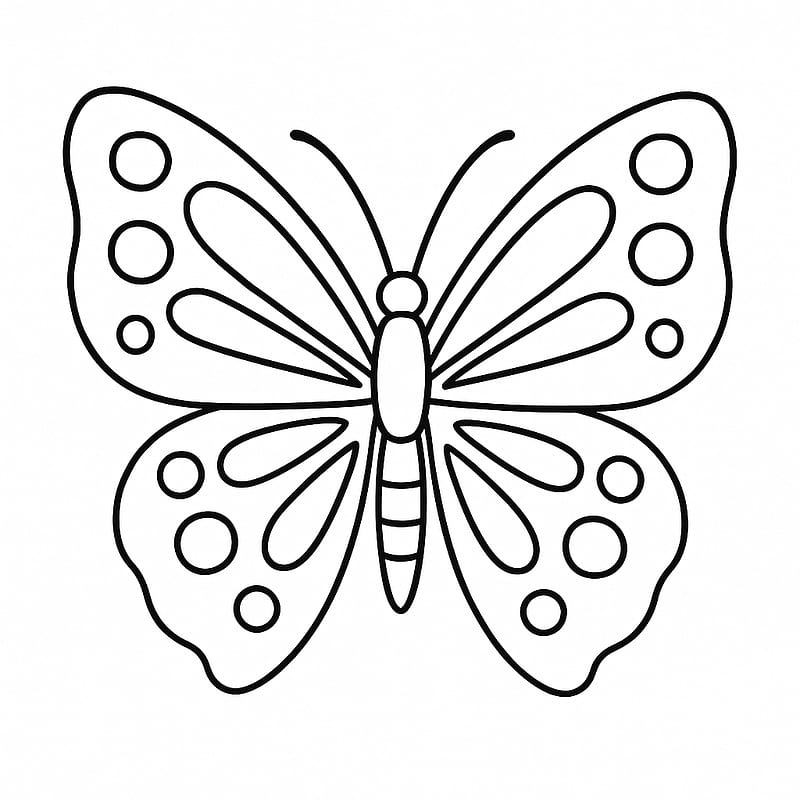 Elegant Butterfly Outline Coloring Page coloring page