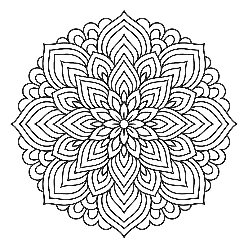 Elegant Floral Mandala Coloring Page coloring page