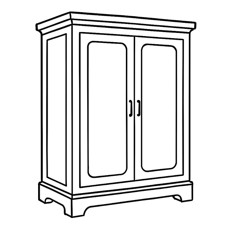 Elegant Wardrobe Coloring Page coloring page