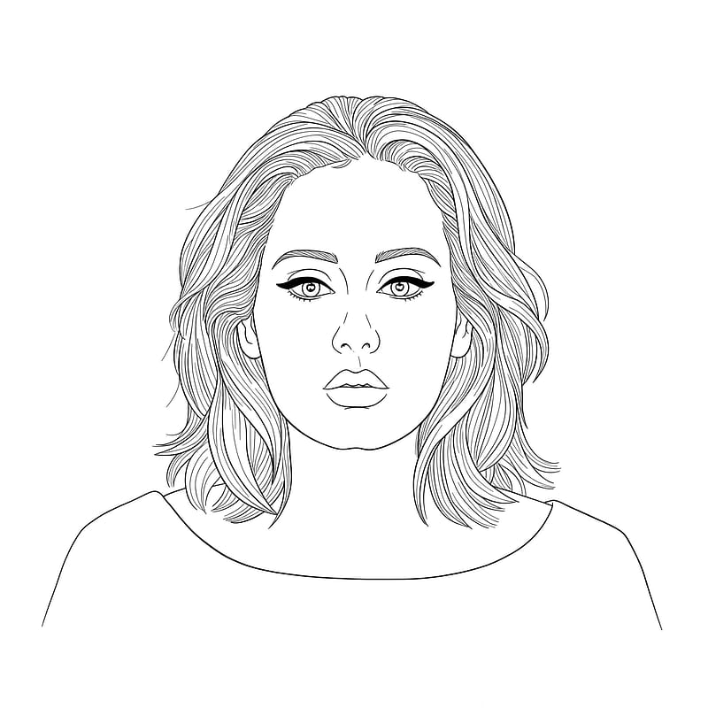 Elegant Woman Portrait Coloring Page coloring page