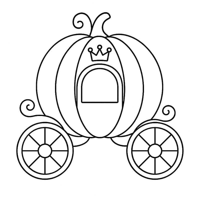 Enchanting Pumpkin Carriage Coloring Page coloring page