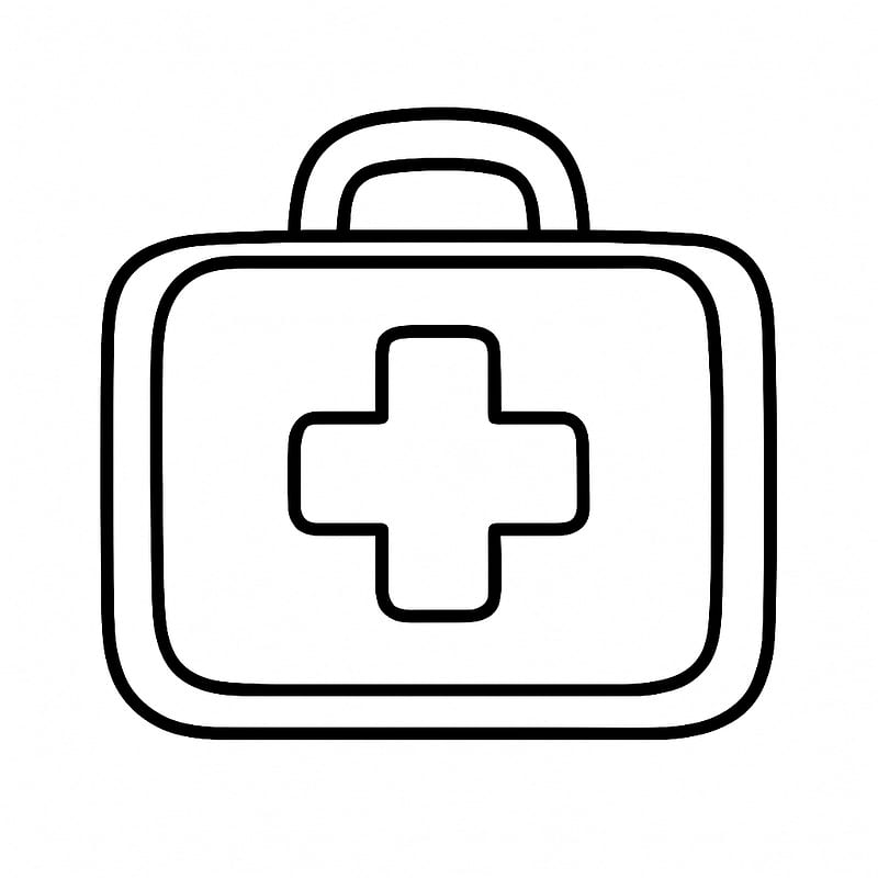 Essential First Aid Kit Coloring Page coloring page