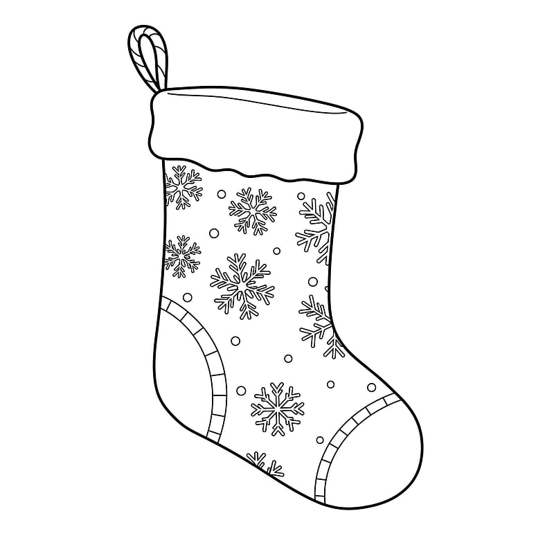 Festive Christmas Stocking Coloring Page coloring page