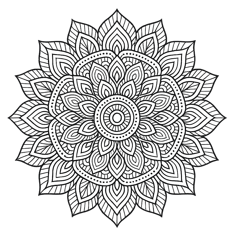 Intricate Floral Mandala Coloring Page coloring page