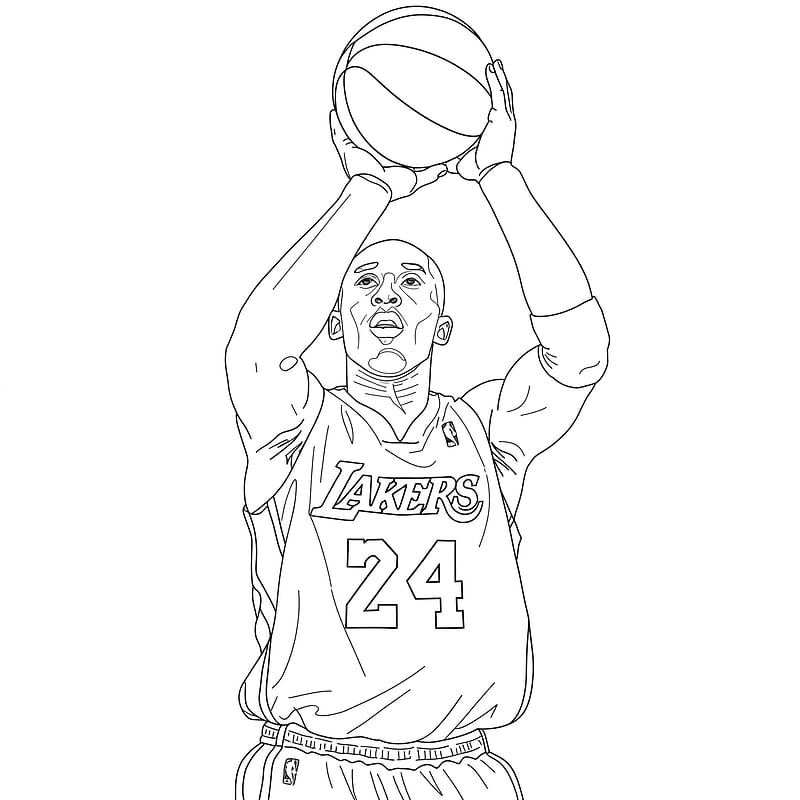 Kobe Bryant Lakers Legend Coloring Page coloring page