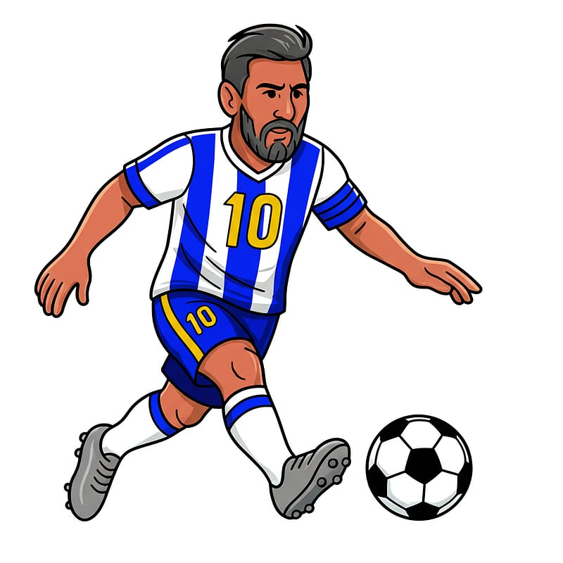 Legendary Soccer Star Lionel Messi Coloring Page colored reference