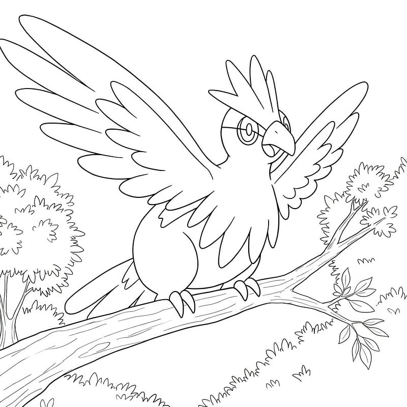 Majestic Pidgeot Pokemon Coloring Page coloring page
