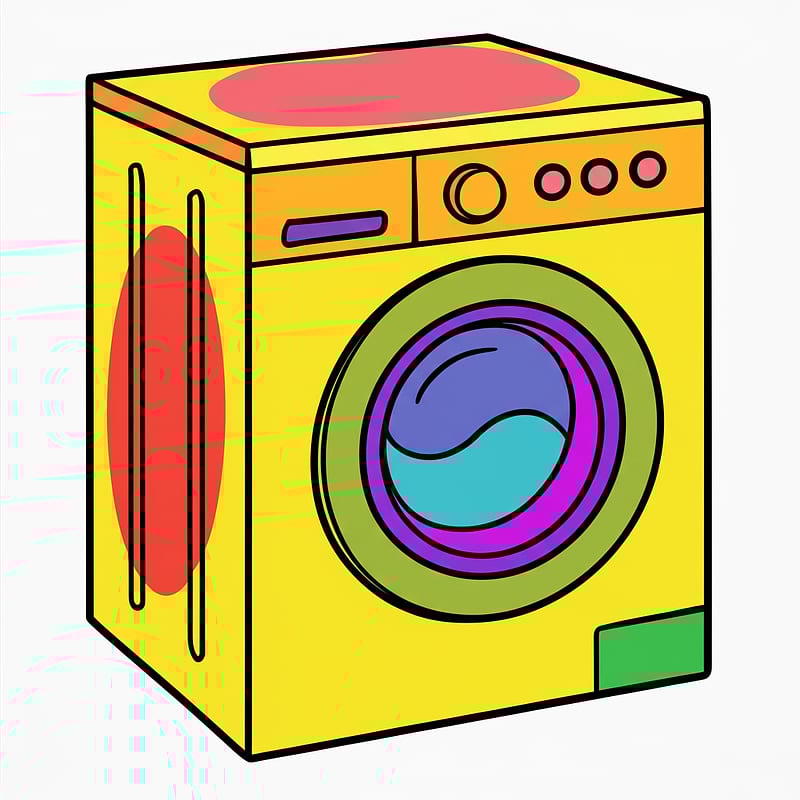 Modern Washing Machine Coloring Page colored reference