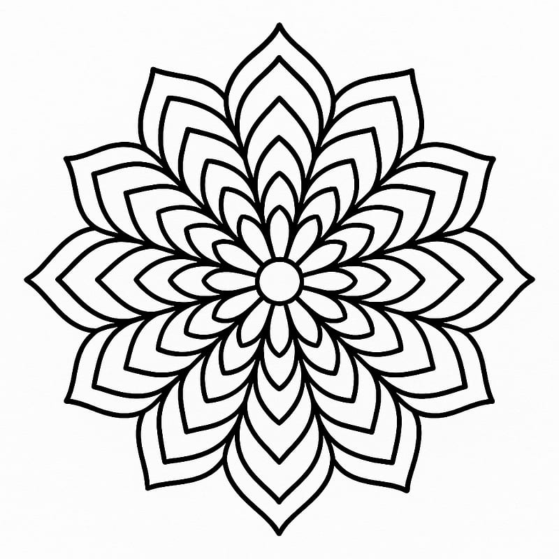 Simple Flower Mandala Coloring Page coloring page