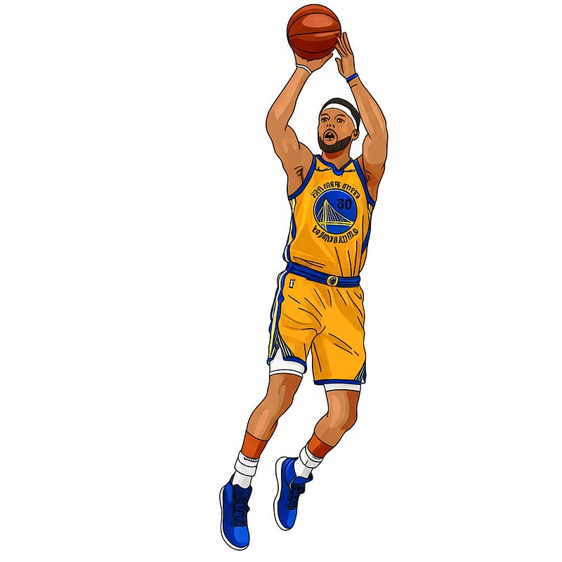 Stephen Curry Jump Shot Coloring Page colored reference