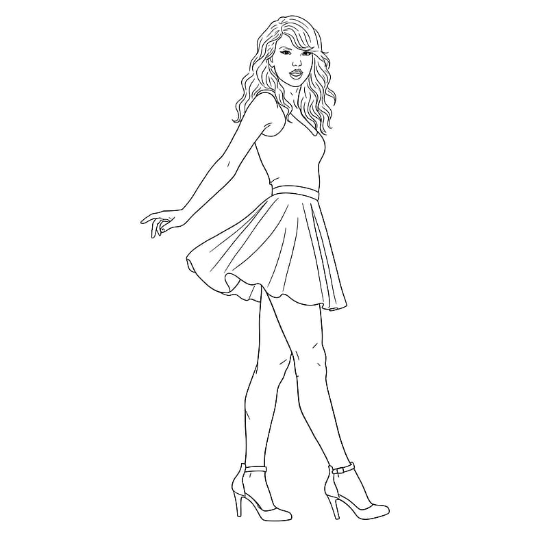 Taylor Swift Inspired Coloring Page coloring page