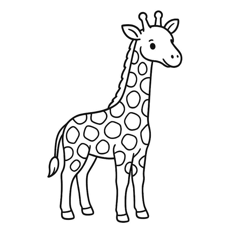 Adorable Giraffe Coloring Page coloring page
