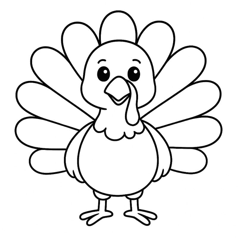 Adorable Turkey Day Coloring Page coloring page
