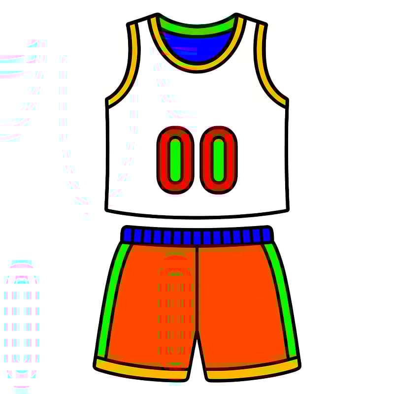 Basketball Uniform Fun Coloring Page colored reference