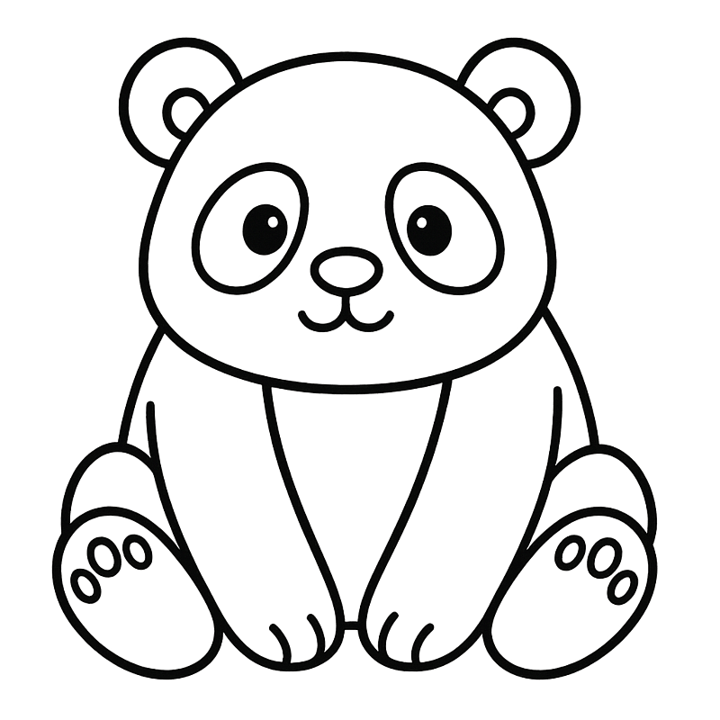Cute Panda Pal Coloring Coloring Page coloring page