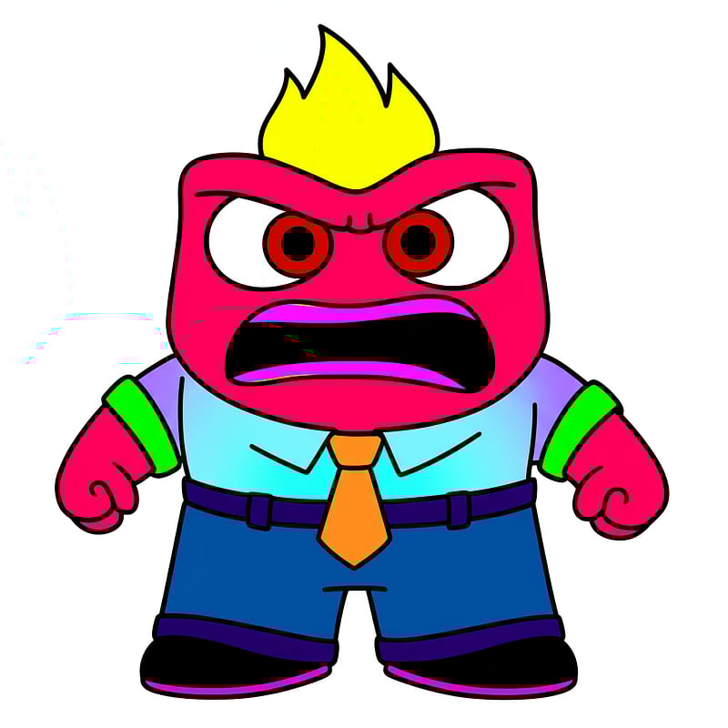 Fiery Emotion Character Page Coloring Page colored reference
