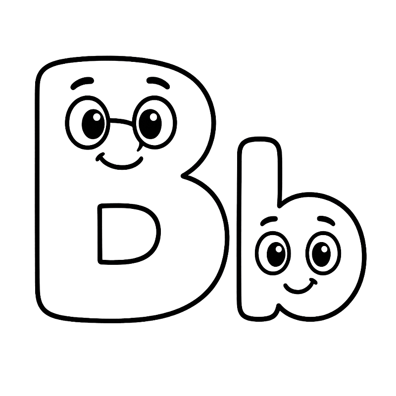 Friendly Letter B Fun Coloring Page coloring page