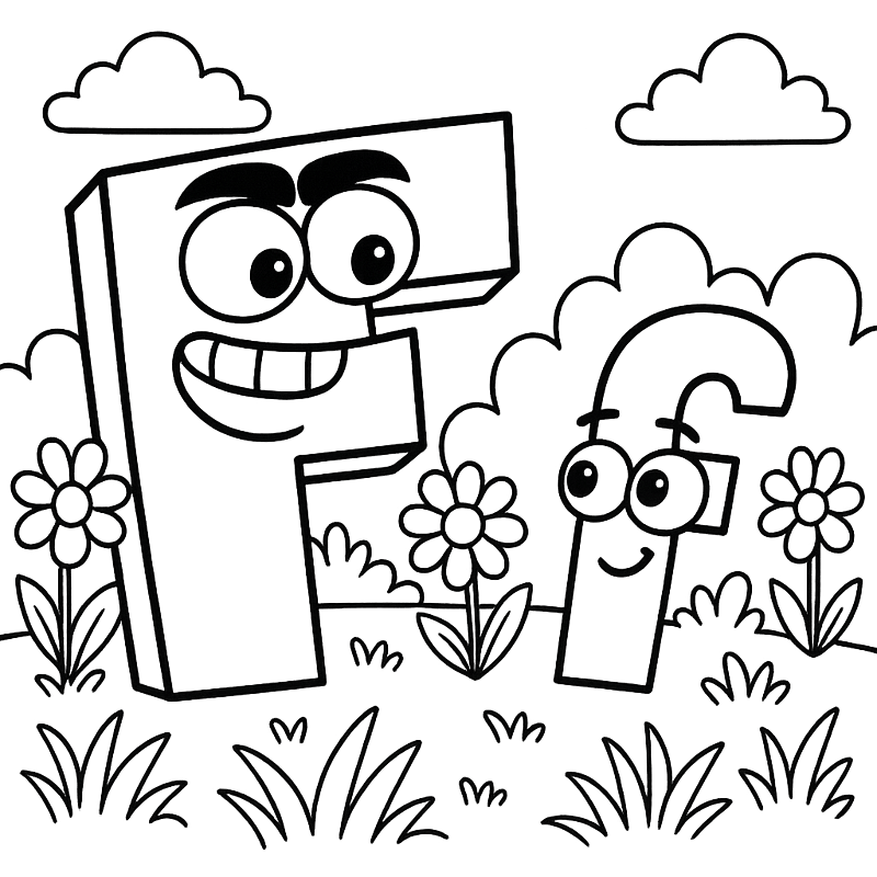 Fun With Letter F Coloring Page coloring page