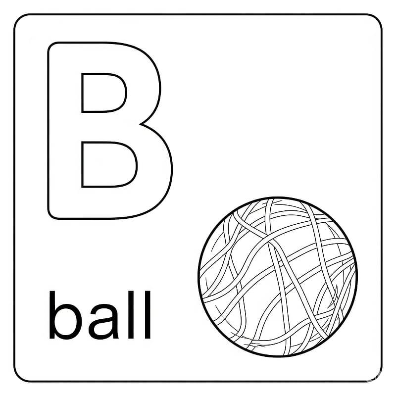 Learn B with a Ball Coloring Page coloring page