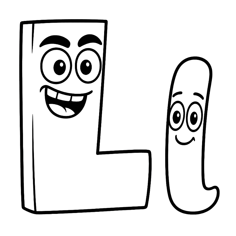 Lovely Letter L Friends Coloring Page coloring page