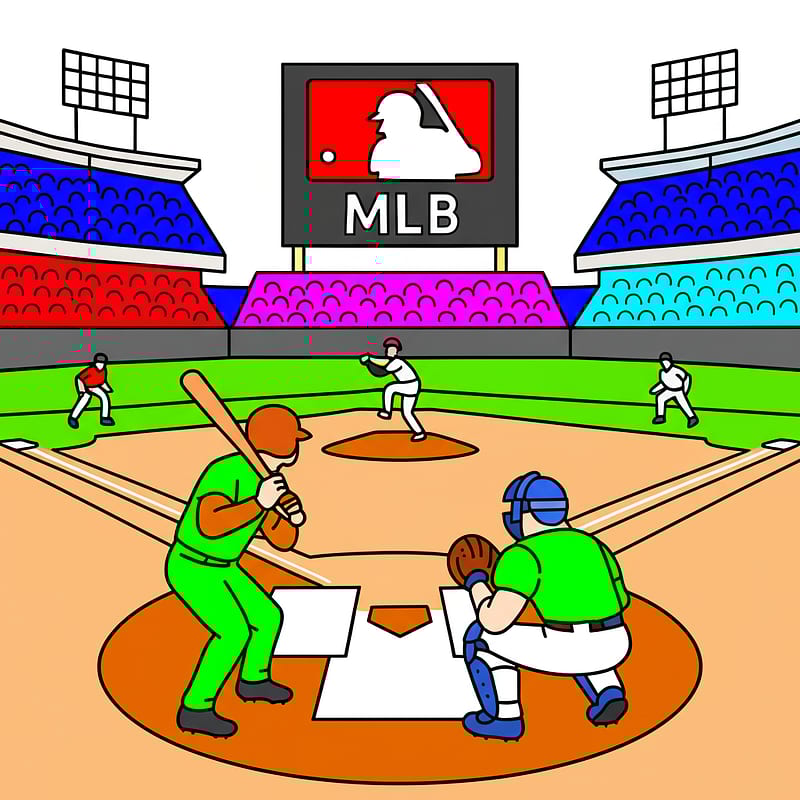 Major League Baseball Game Coloring Page colored reference