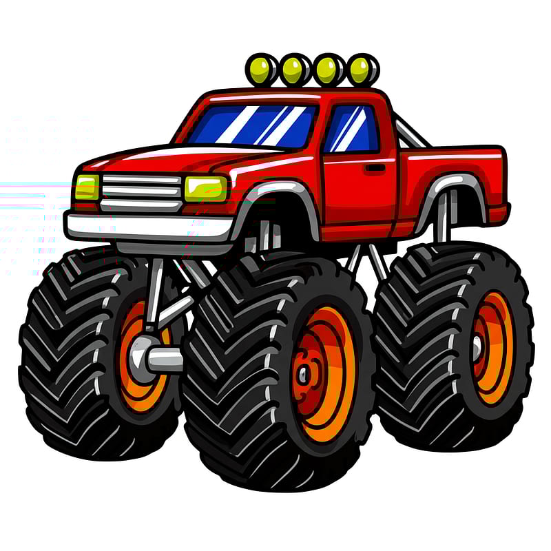 Awesome Monster Truck Coloring colored reference