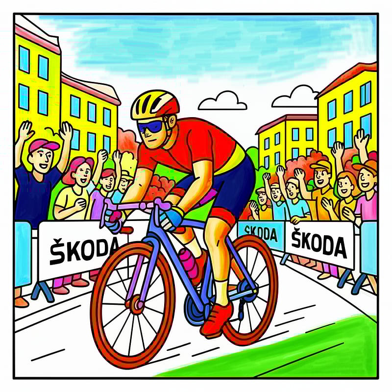 Tour de France Triumph Coloring Page colored reference